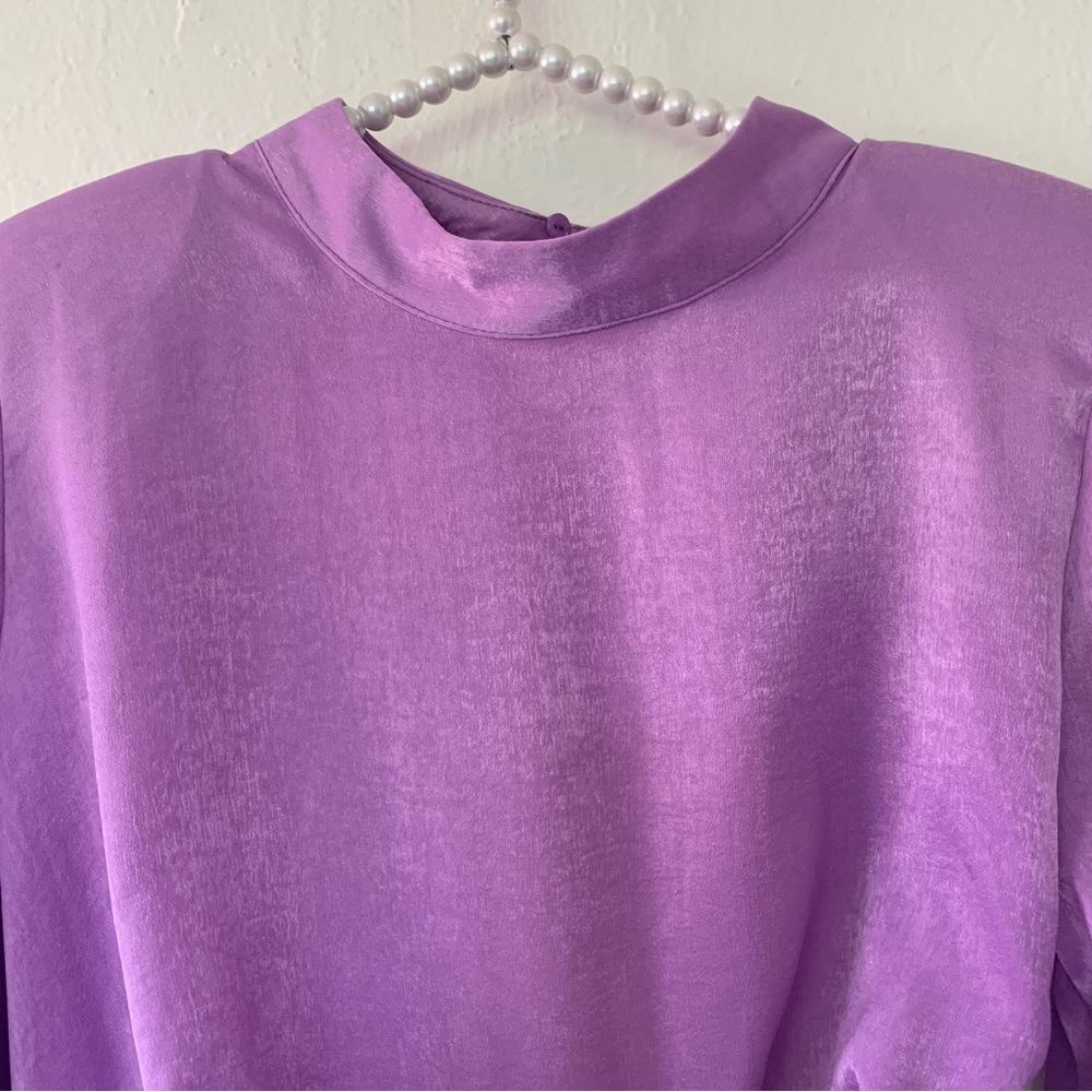 Zara Light Lilac Draped Satin Effect Dress - Picture 11 of 16